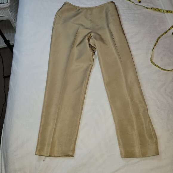 Ann Taylor 100% Silk Gold Pants - Picture 3 of 8
